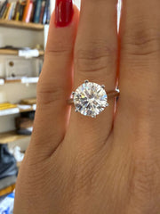 3.60 Ct Tiffany Montür E Renk VS2 Berraklık Tektaş Pırlanta Yüzük - Balıksırtı Kol media 12