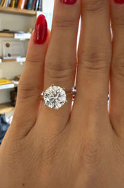 3.60 Ct Tiffany Montür E Renk VS2 Berraklık Tektaş Pırlanta Yüzük - Balıksırtı Kol media 14