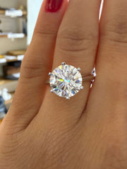 3.60 Ct Tiffany Montür E Renk VS2 Berraklık Tektaş Pırlanta Yüzük - Balıksırtı Kol media 11