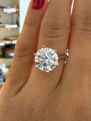 3.60 Ct Tiffany Montür E Renk VS2 Berraklık Tektaş Pırlanta Yüzük - Balıksırtı Kol media 13