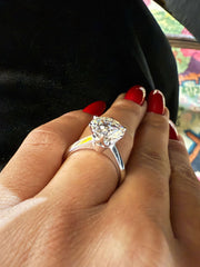 3.60 Ct Tiffany Montür E Renk VS2 Berraklık Tektaş Pırlanta Yüzük - Balıksırtı Kol media 15