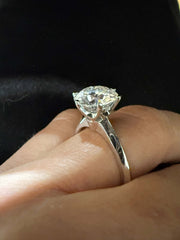 3.60 Ct Tiffany Montür E Renk VS2 Berraklık Tektaş Pırlanta Yüzük - Balıksırtı Kol media 6