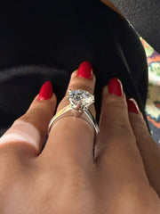 3.60 Ct Tiffany Montür E Renk VS2 Berraklık Tektaş Pırlanta Yüzük - Balıksırtı Kol media 8