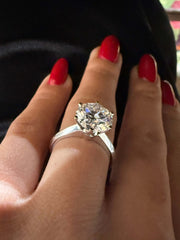 3.60 Ct Tiffany Montür E Renk VS2 Berraklık Tektaş Pırlanta Yüzük - Balıksırtı Kol media 4
