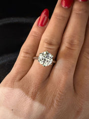 3.60 Ct Tiffany Montür E Renk VS2 Berraklık Tektaş Pırlanta Yüzük - Balıksırtı Kol media 9