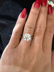 3.60 Ct Tiffany Montür E Renk VS2 Berraklık Tektaş Pırlanta Yüzük - Balıksırtı Kol media 3
