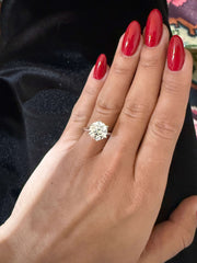 3.60 Ct Tiffany Montür E Renk VS2 Berraklık Tektaş Pırlanta Yüzük - Balıksırtı Kol media 7
