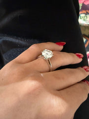 3.60 Ct Tiffany Montür E Renk VS2 Berraklık Tektaş Pırlanta Yüzük - Balıksırtı Kol media 1