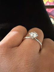 GIA Sertifikalı 1.00 Ct E Renk VS1 Berraklık Pırlanta Yüzük media 4