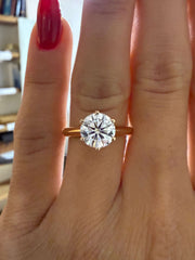 1.92 Ct F Renk Tiffany Montür Rosegold Tektaş Pırlanta Yüzük media 1