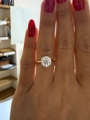 1.92 Ct F Renk Tiffany Montür Rosegold Tektaş Pırlanta Yüzük media 8