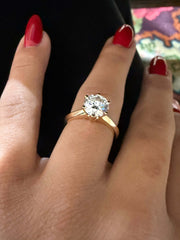 1.92 Ct F Renk Tiffany Montür Rosegold Tektaş Pırlanta Yüzük media 2