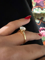 1.92 Ct F Renk Tiffany Montür Rosegold Tektaş Pırlanta Yüzük media 7