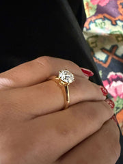 1.92 Ct F Renk Tiffany Montür Rosegold Tektaş Pırlanta Yüzük media 6