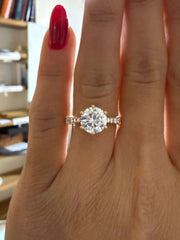 5.00 Ct F Renk VS2 Berraklık Süzme Taşlı İtalyan Kol Pırlanta Yüzük media 2