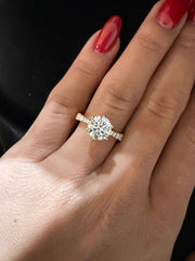 5.00 Ct F Renk VS2 Berraklık Süzme Taşlı İtalyan Kol Pırlanta Yüzük media 5