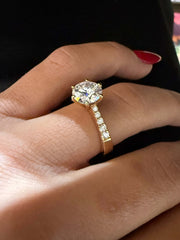 5.00 Ct F Renk VS2 Berraklık Süzme Taşlı İtalyan Kol Pırlanta Yüzük media 9