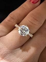 5.00 Ct F Renk VS2 Berraklık Süzme Taşlı İtalyan Kol Pırlanta Yüzük media 3