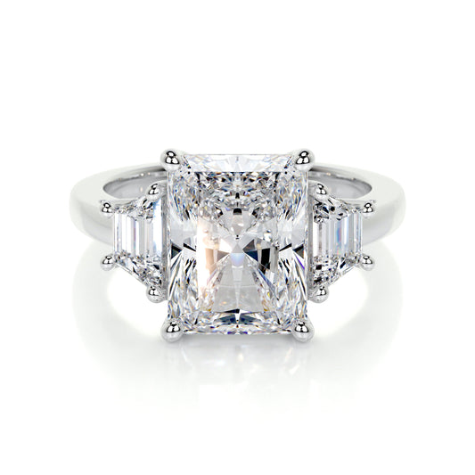 Radiant Side Stone Diamond Engagement Ring