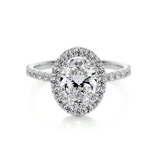 Halo Oval Diamond Solitaire Engagement Ring