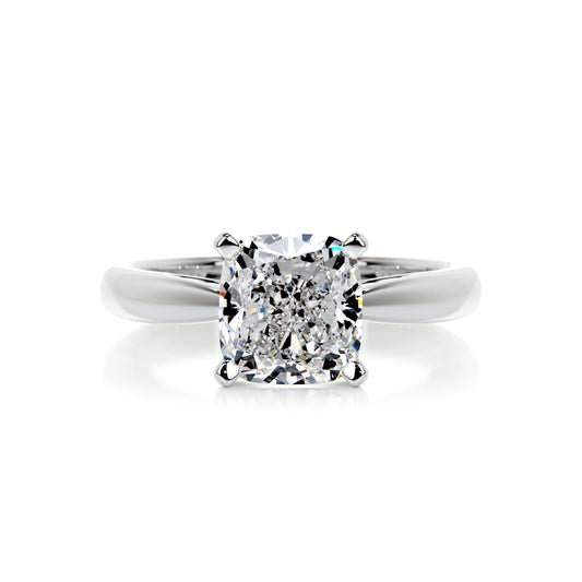 Cushion Thick Arms - Plain Diamond Solitaire Engagement Ring