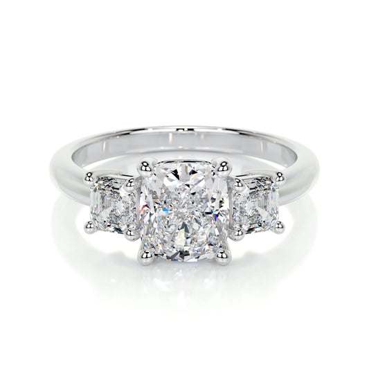 Cushion Three Stone Diamond Engagement Ring