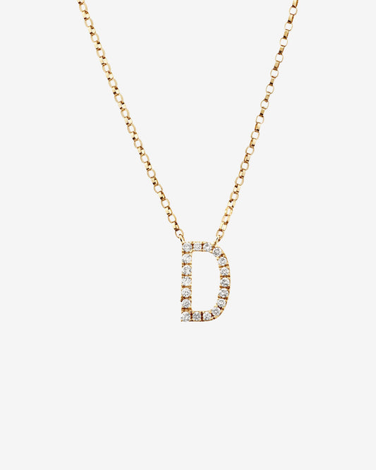 Diamond Stone D Letter Necklace