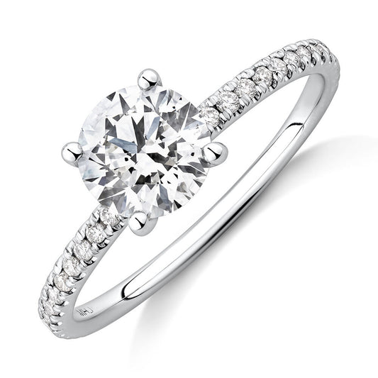 Round Cut Diamond Engagement Ring with Stones