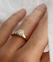 0.50 ct Pırlanta Taşlı Unisex Signet Yüzük media 5