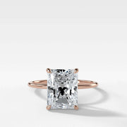 5.00 Ct E Renk VS1 Berraklık Sarı Altın Radiant Pırlanta Yüzük media 2