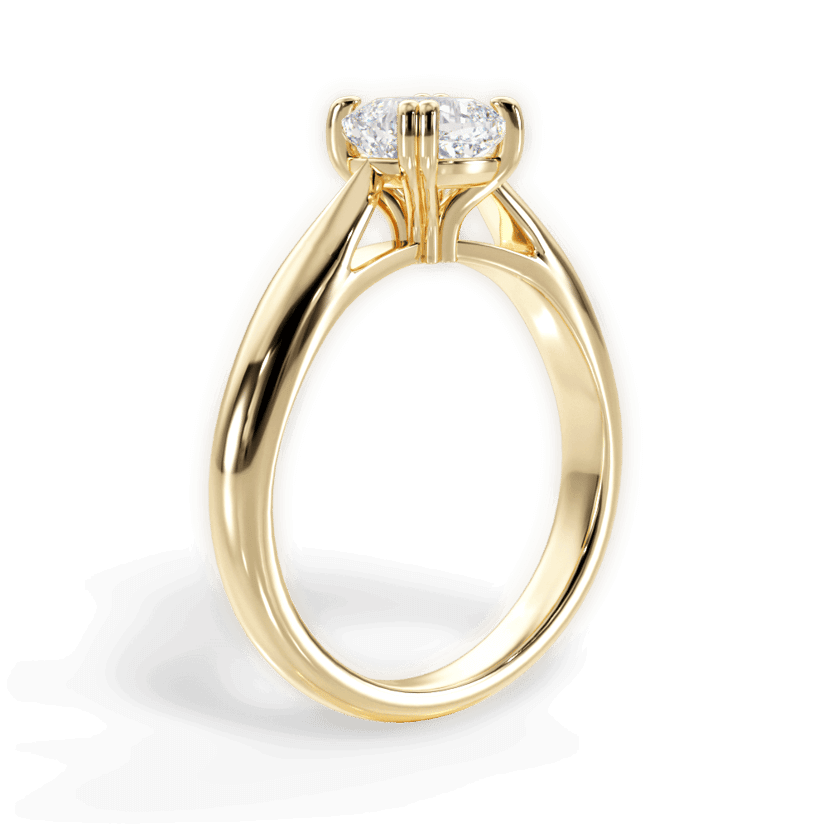 1.40 Ct E Renk VS1 Berraklık Çift Tırnak Sarı Altın Cushion Pırlanta Yüzük