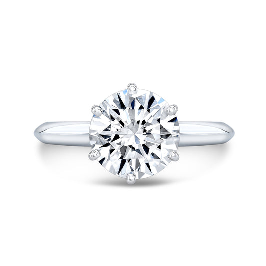 Knife Edge Classic Round Diamond Engagement Ring (Tiffany Model)