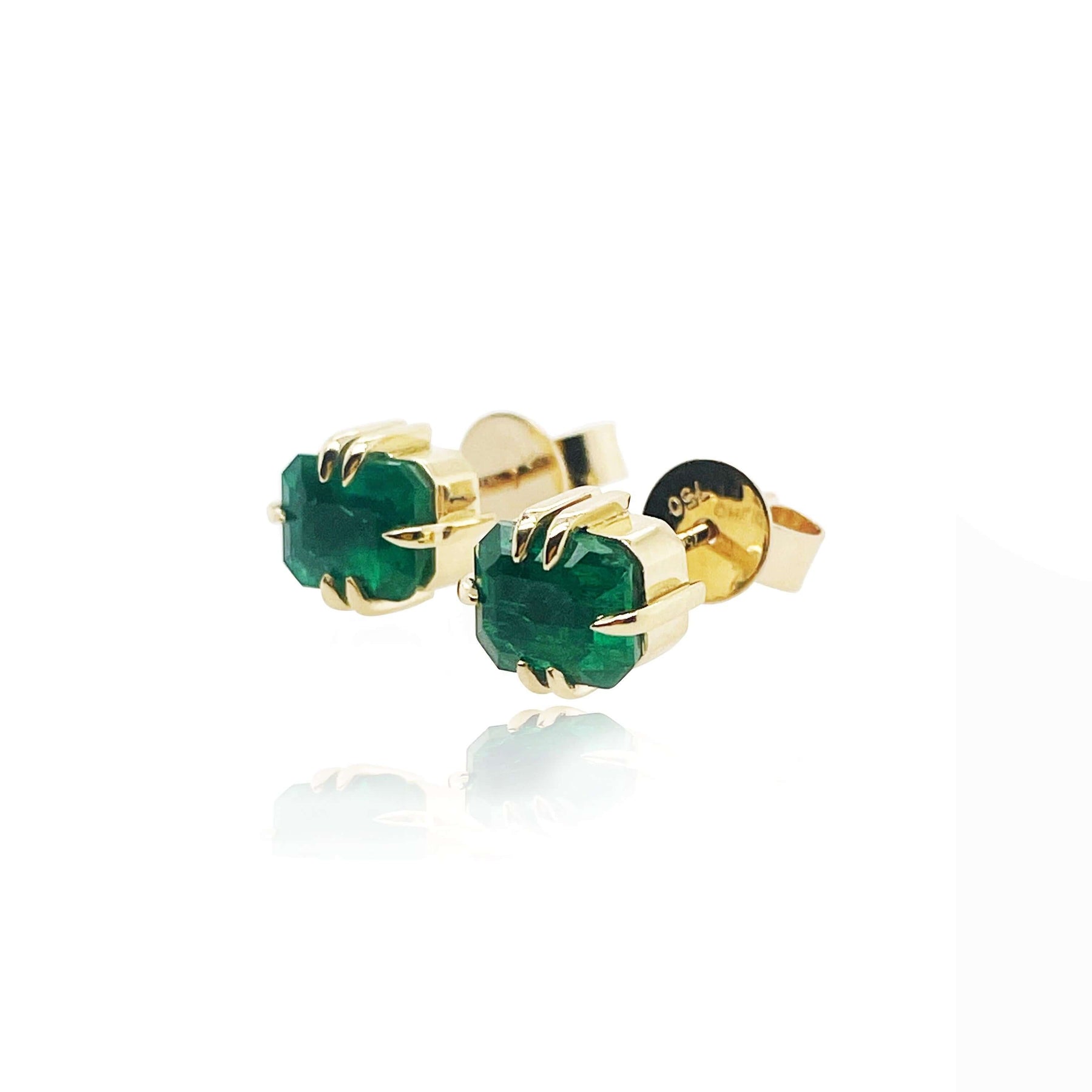 Emerald ve 18 Ayar Altın Küpeler