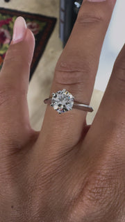 1.50 Ct F Renk SI1 Berraklık Ex Kesim Pırlanta Tiffany Yüzük media 1