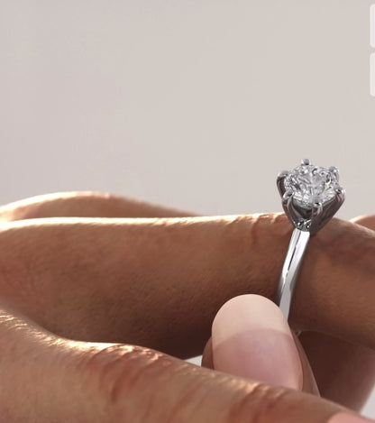 3.02 Ct E Renk 3Ex (Kesim, Simetri, Cila Mükemmel) Sertifikalı Pırlanta Yüzük