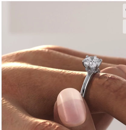 2.01 Ct D Renk 3Ex (Kesim, Simetri, Cila Mükemmel) Sertifikalı Pırlanta Yüzük