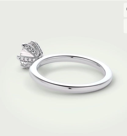 1.10 Ct E Renk 3Ex (Kesim, Simetri, Cila Mükemmel) Sertifikalı Pırlanta Yüzük