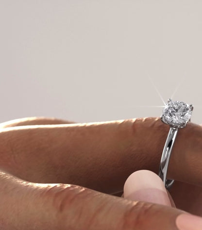 1.00 Ct D Renk 3Ex (Kesim, Simetri, Cila Mükemmel) Sertifikalı Pırlanta Yüzük