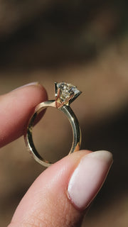 0.90 Ct D Renk VS1 Berraklık Ex Kesim Pırlanta Altın Sarısı Tiffany Yüzük media 2