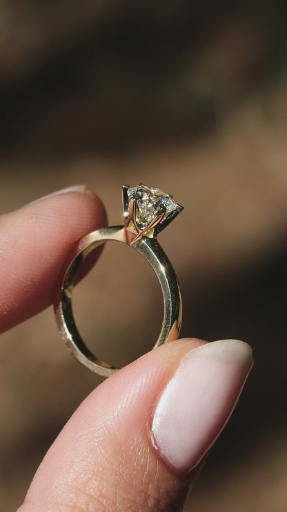 0.90 Ct D Renk VS1 Berraklık Ex Kesim Pırlanta Altın Sarısı Tiffany Yüzük