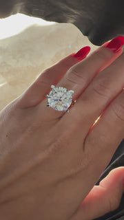 7.00 Ct Valentino Montür Şahane Tektaş Pırlanta Yüzük - E Renk media 9