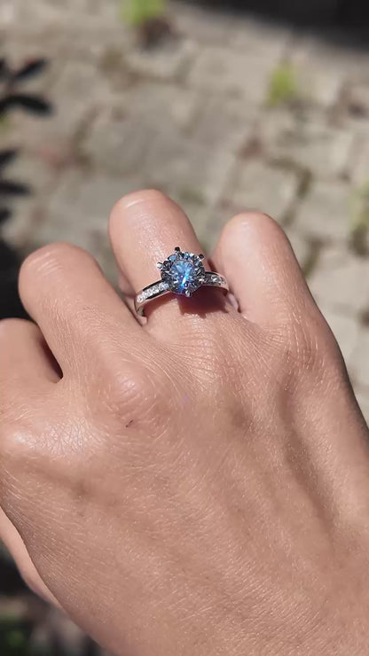 2.30 Ct E Renk VS2 Berraklık Tiffany Kanal Mıhlama Model Pırlanta Yüzük