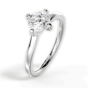 2.00 Ct D Renk VS1 Berraklık Cushion Pırlanta Yüzük media 3