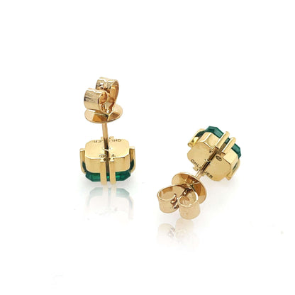 Emerald ve 18 Ayar Altın Küpeler