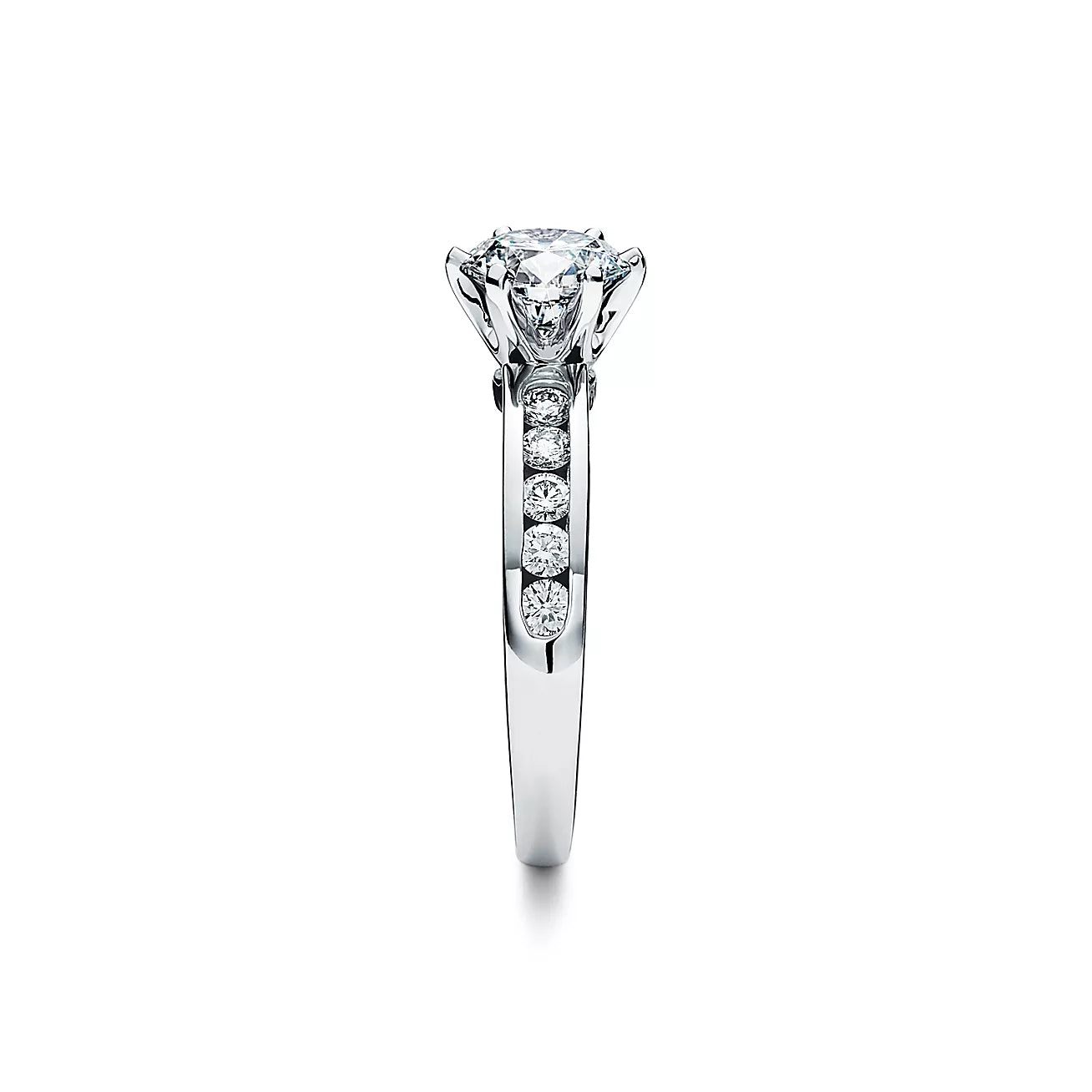 1.01 Ct D Renk 3Ex Hearts&Arrows - Tiffany Model Kanal Mıhlama Sertifikalı Pırlanta Yüzük